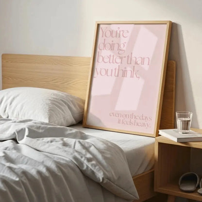 Pink Rest Quote Minimalist  Wall Art