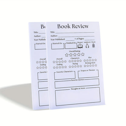 2 Pcs Funny Book Review Notepad