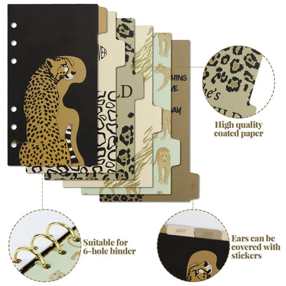 A6/personal Leopard  Paper Index inserts
