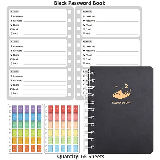 65 sheets Simple Coil Password Book