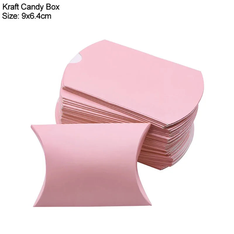 10/20Pcs Pillow Kraft Paper Candy Box