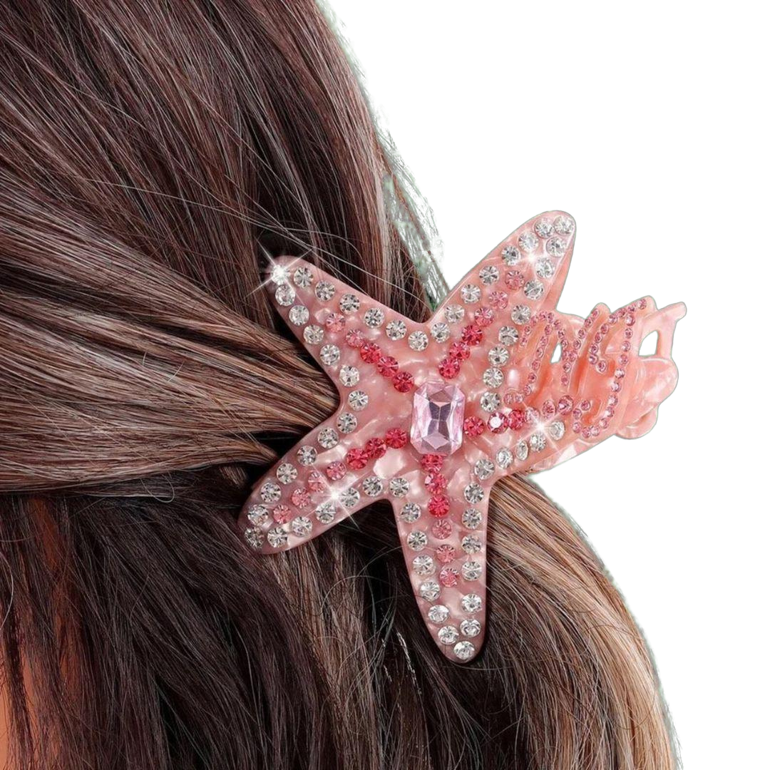 1 piece dazzled starfish hair claw clip