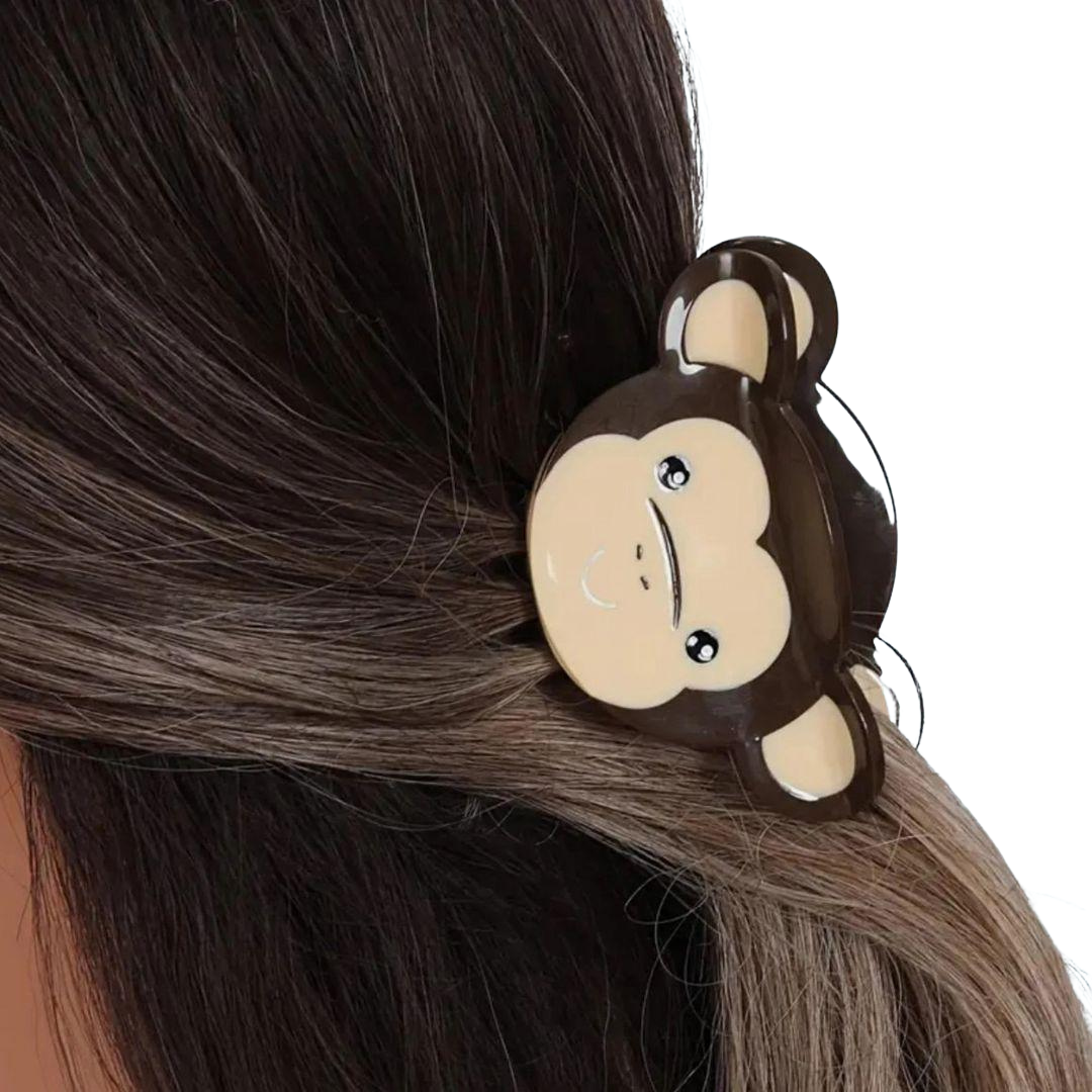 1 piece monkey/banana hair claw clip