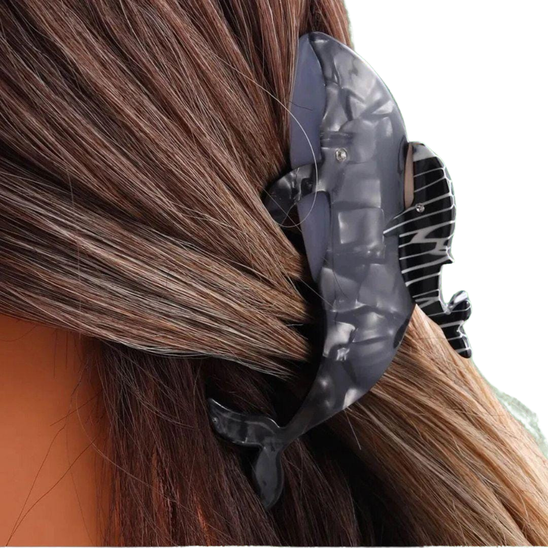 1 piece double whale hair claw clip