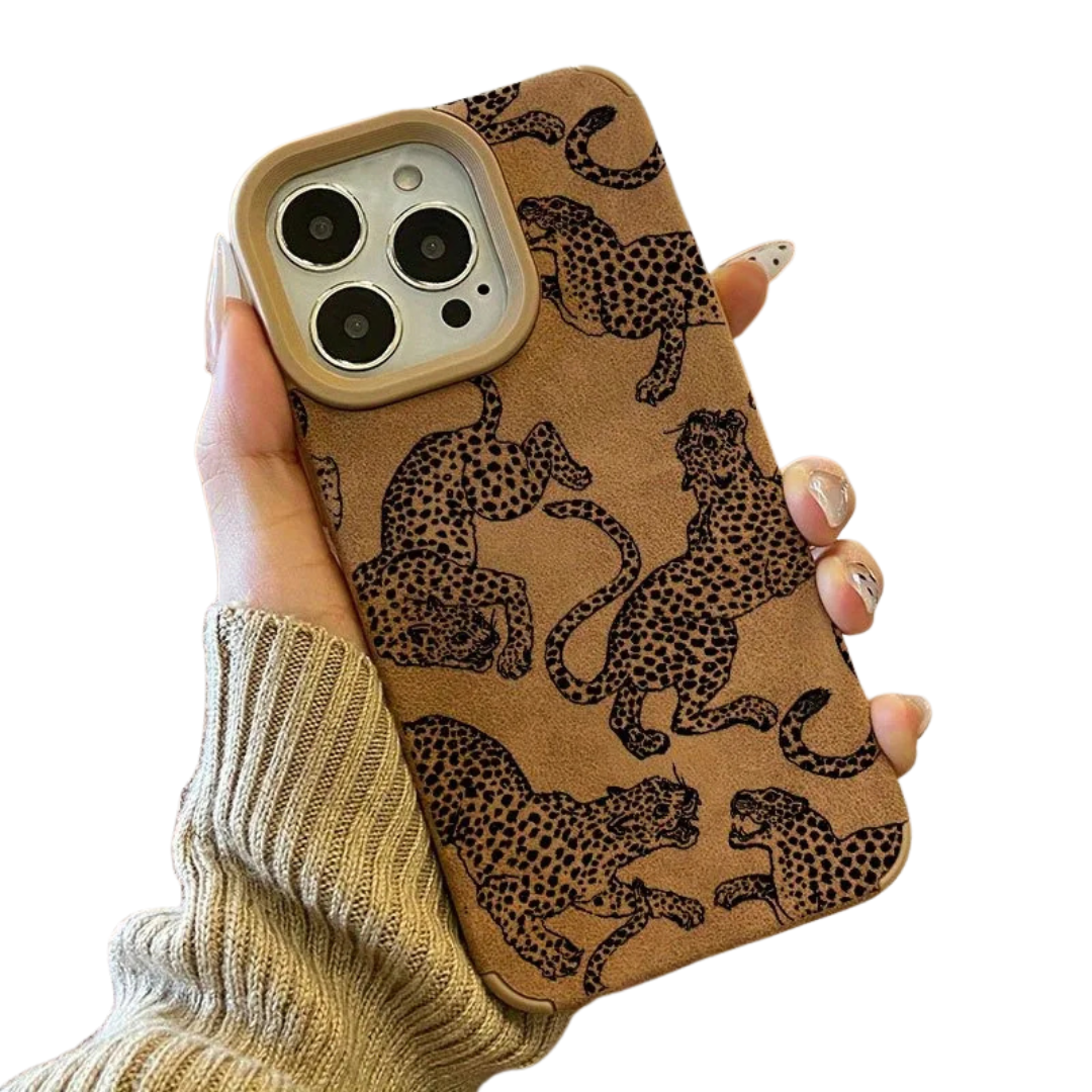 Vivid Leopard Pattern Leather Phone Case For iPhone 11,12,13,14,15,16,17