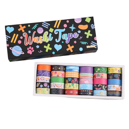 30 Rolls Colorful Washi Tape Set
