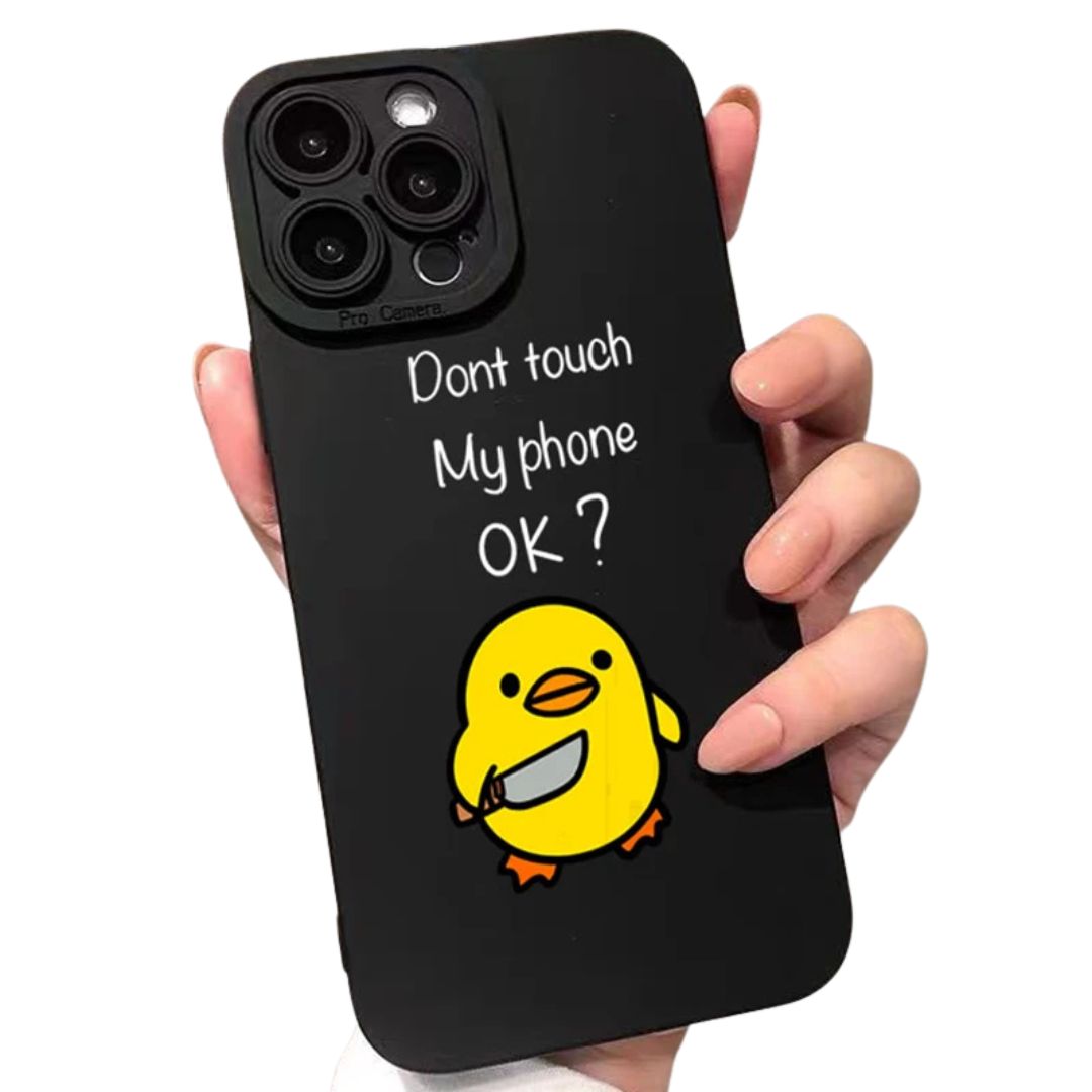 Cute Minimalist Cartoon Duck Silicone Phone Case For iPhone