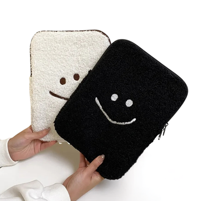 11/13Inch smiley face Plush Laptop Carrying Sleeve case