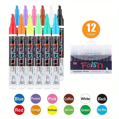 12pcs Vibrant Fluorescent Neon Liquid Chalk Markers