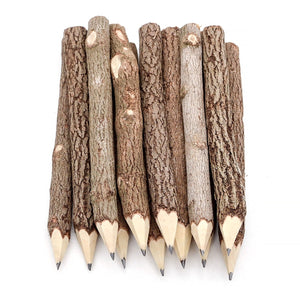 Wooden Tree Rustic Twig Pencils Unique Birch of 12 Camping Lumberjack