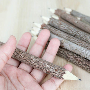 Wooden Tree Rustic Twig Pencils Unique Birch of 12 Camping Lumberjack