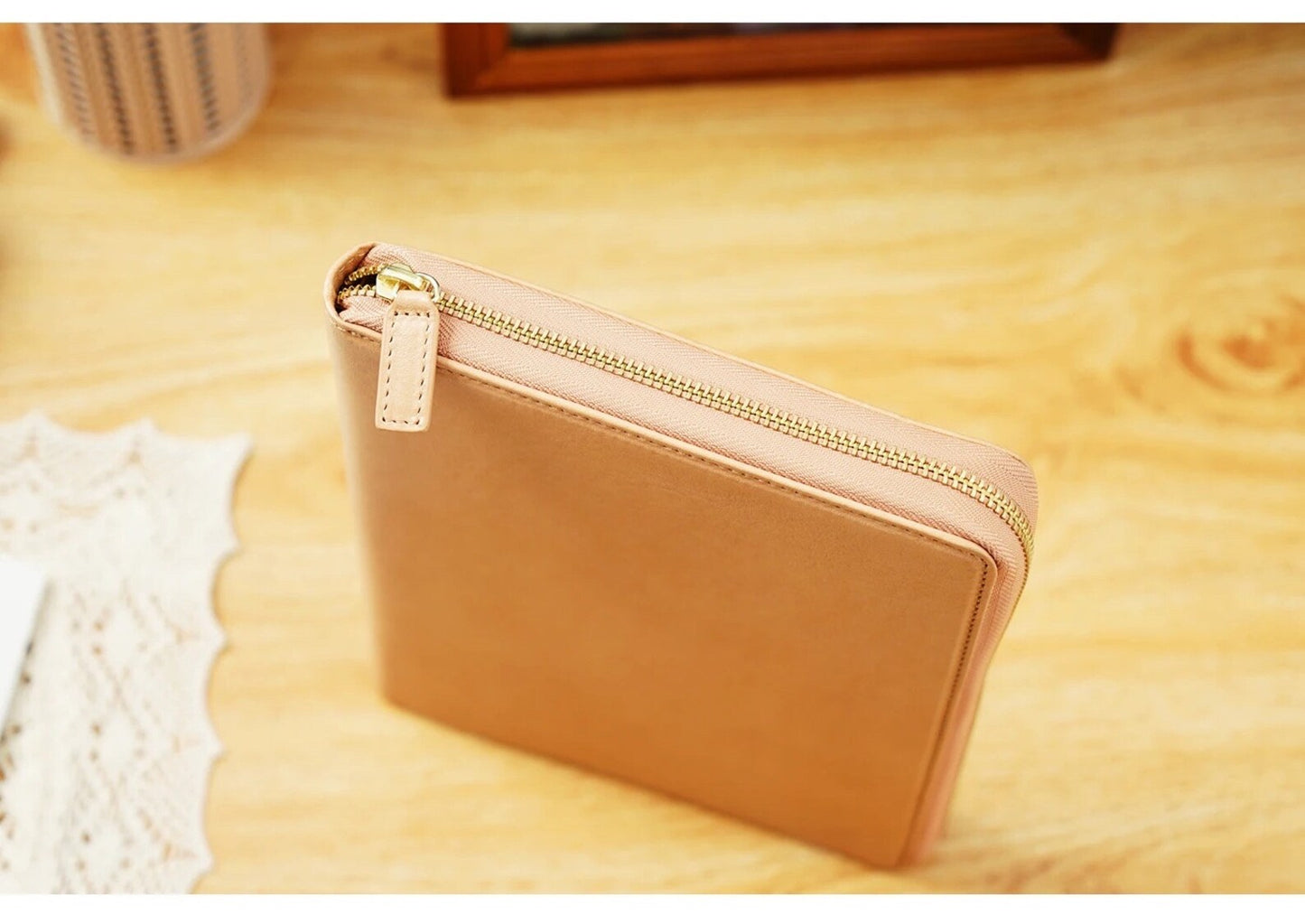 Moterm A5 full grain vegetable Leather Zip cover