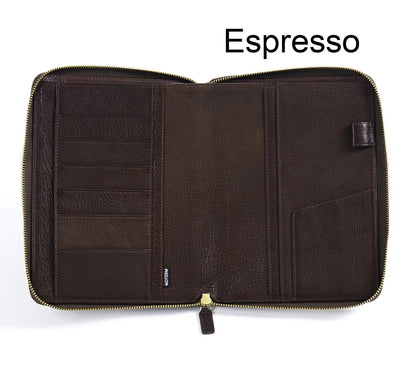 Moterm A5 full grain vegetable Leather Zip cover