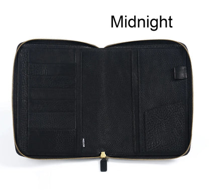 Moterm A5 full grain vegetable Leather Zip cover