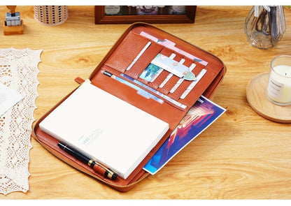 Moterm A5 full grain vegetable Leather Zip cover