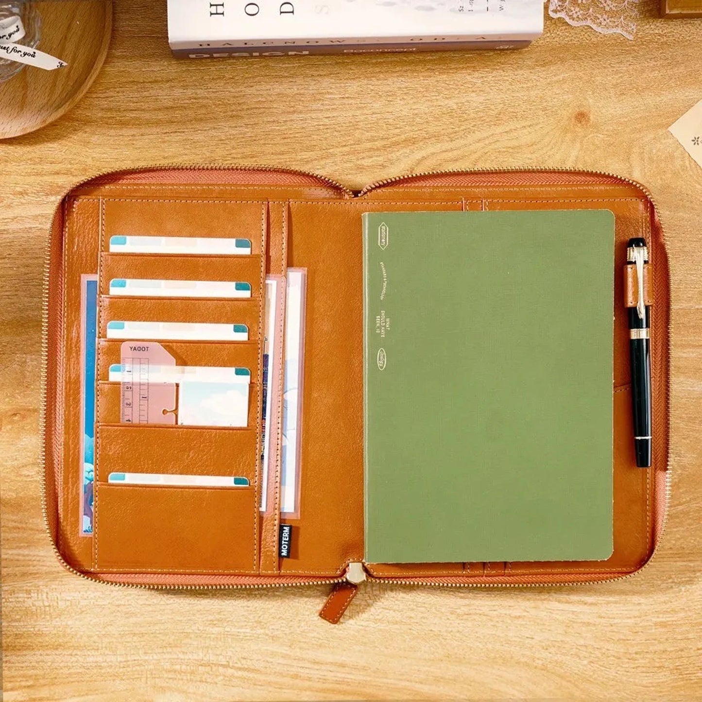 Moterm A5 full grain vegetable Leather Zip cover