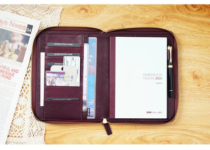 Moterm A5 full grain vegetable Leather Zip cover