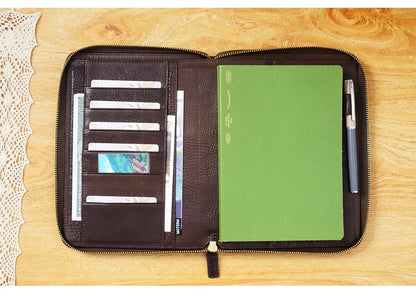 Moterm A5 full grain vegetable Leather Zip cover