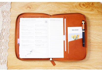 Moterm A5 full grain vegetable Leather Zip cover