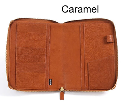 Moterm A5 full grain vegetable Leather Zip cover