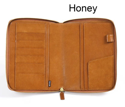 Moterm A5 full grain vegetable Leather Zip cover