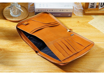 Moterm A5 full grain vegetable Leather Zip cover