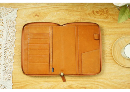 Moterm A5 full grain vegetable Leather Zip cover