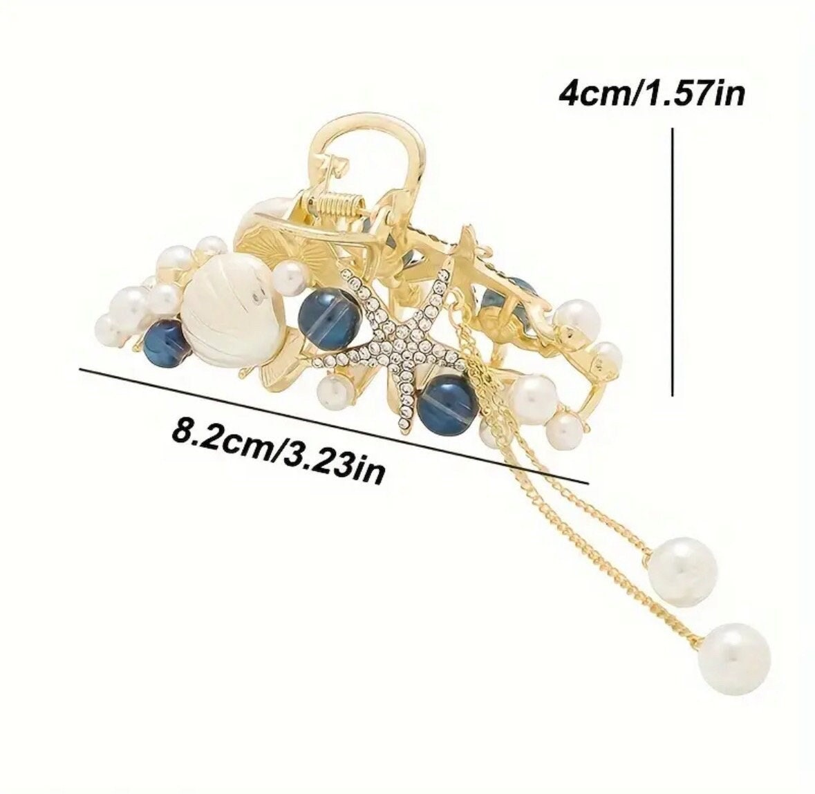 1 piece elegant starfish seashell hair claw clip