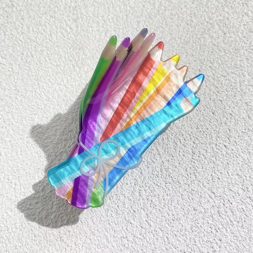 1 piece color pencils hair claw clip
