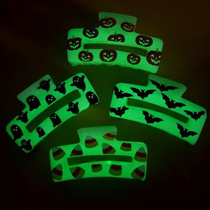Halloween glowing pattern hair claw clip