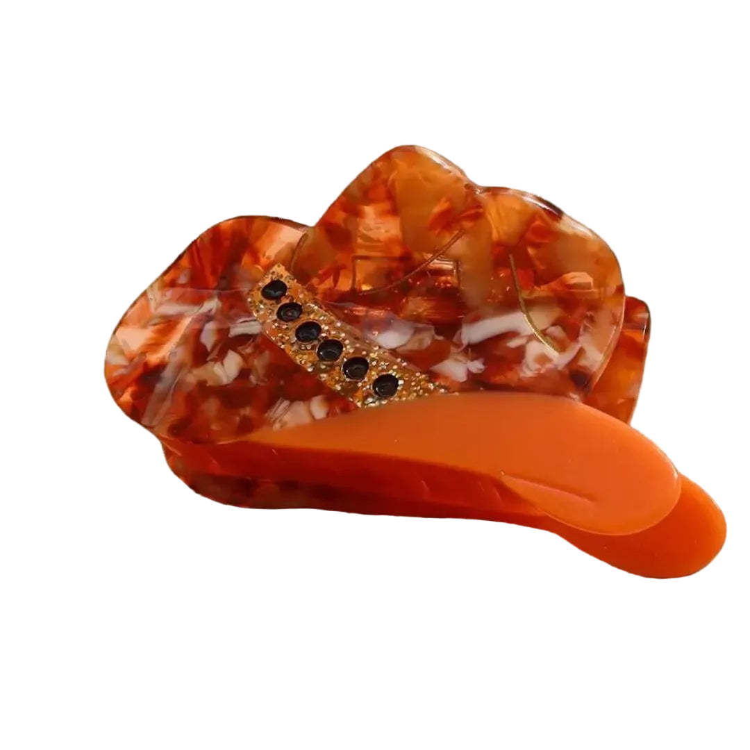 1 piece cow hat hair claw clip