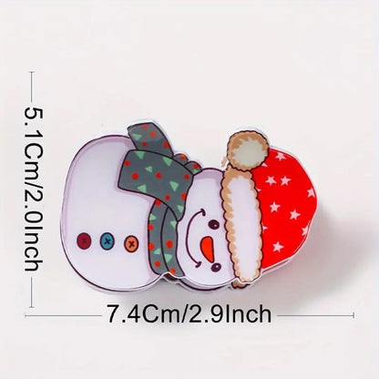Christmas snowman hair claw clip