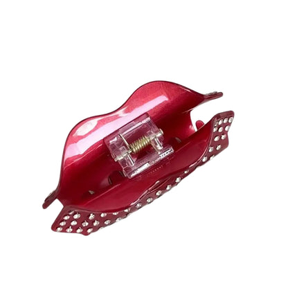 1 piece red lips valentines hair claw clip