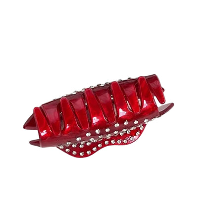 1 piece red lips valentines hair claw clip