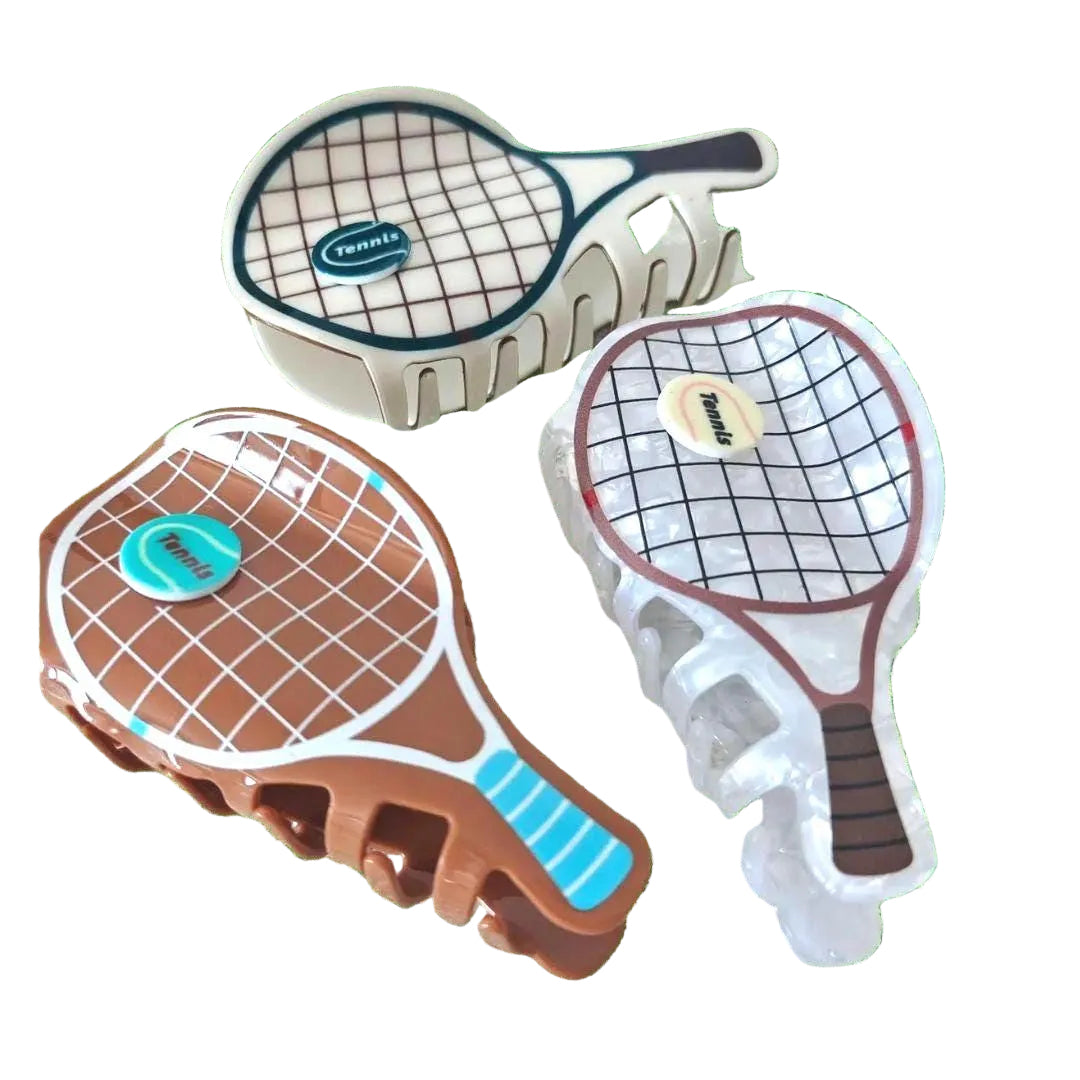 1 piece tennis racket hair claw clip