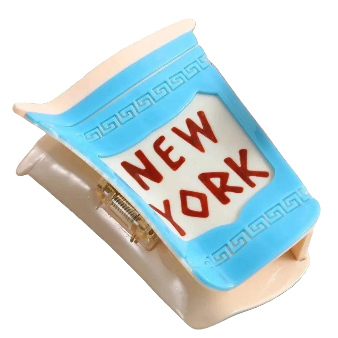 1 piece new York coffee cup hair claw clip