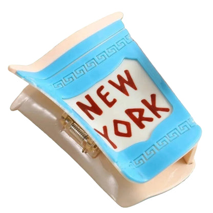1 piece new York coffee cup hair claw clip