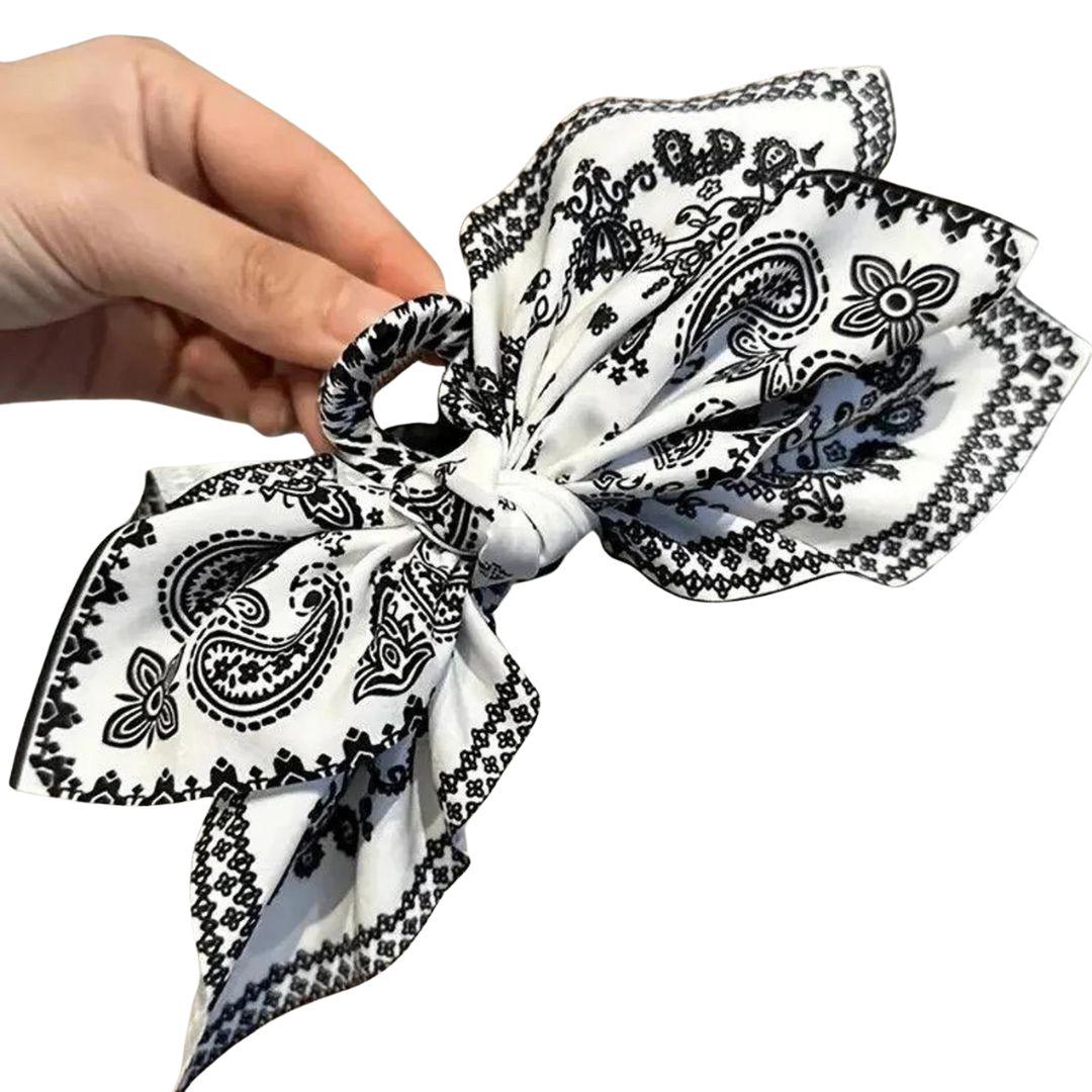 Boho Bow Bandana Hair Claw Clip