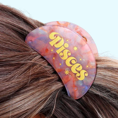 Zodiac sign hair claw clip