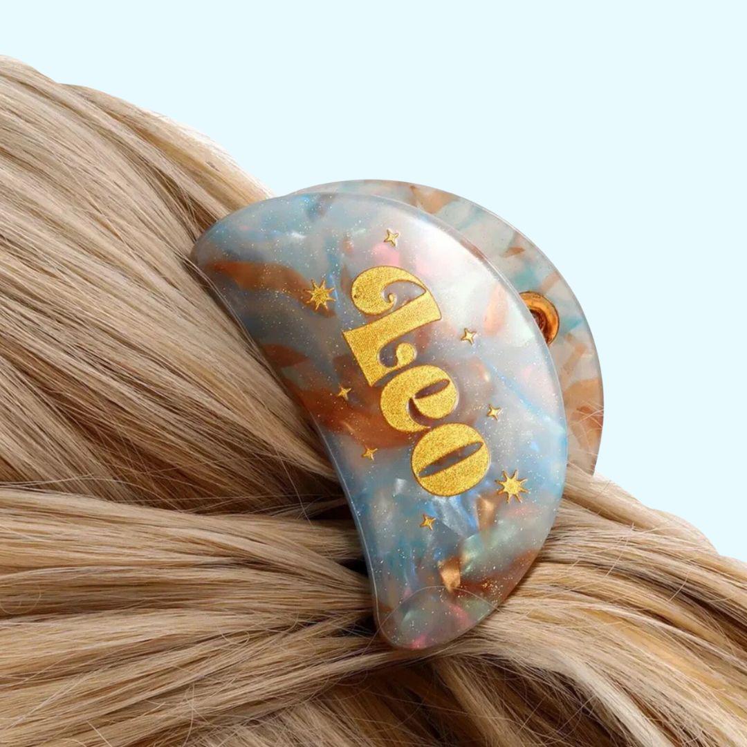 Zodiac sign hair claw clip