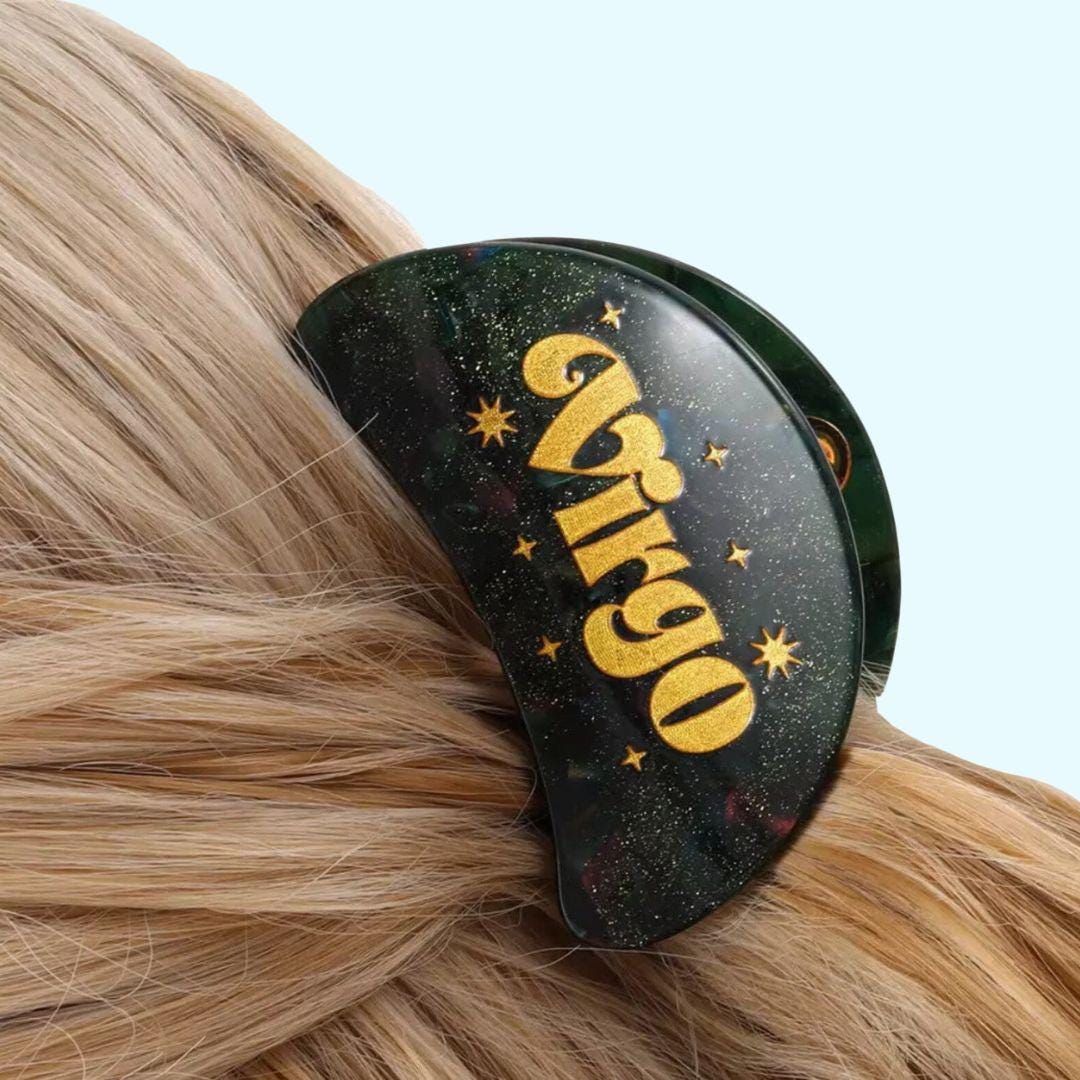 Zodiac sign hair claw clip