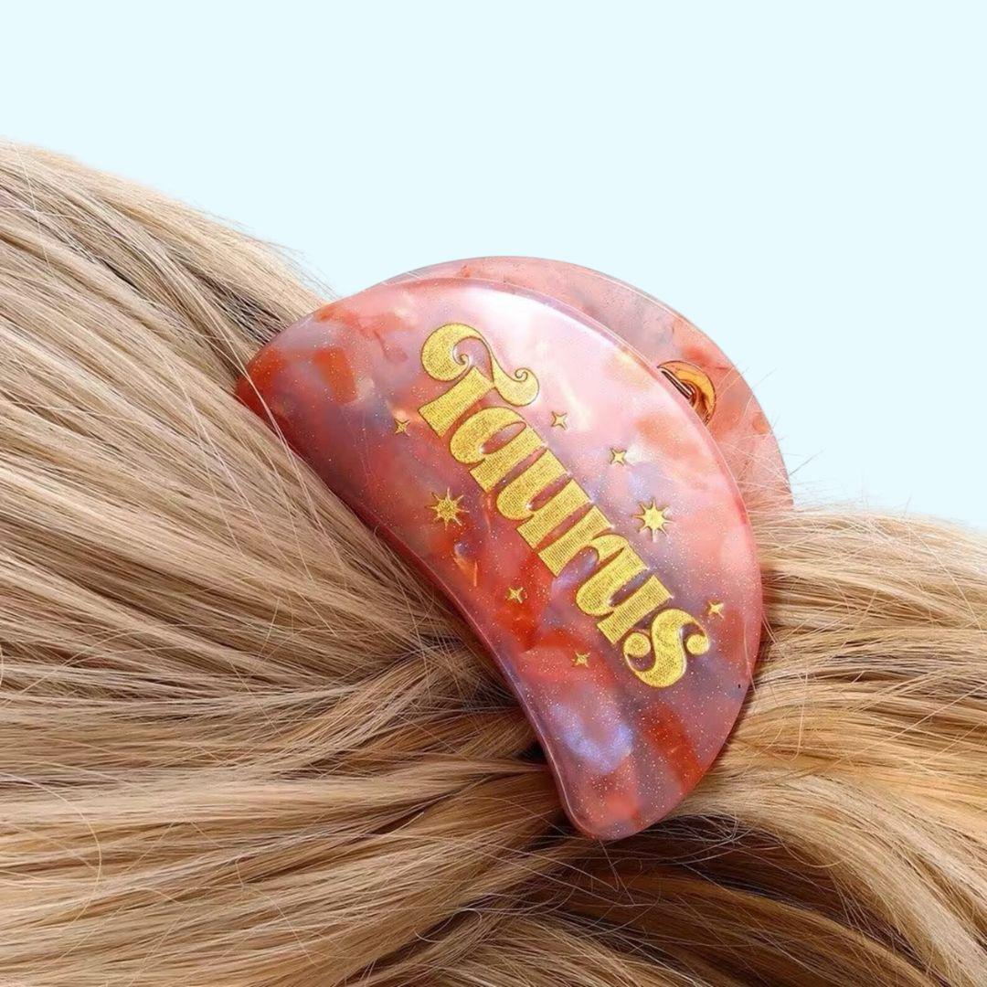 Zodiac sign hair claw clip