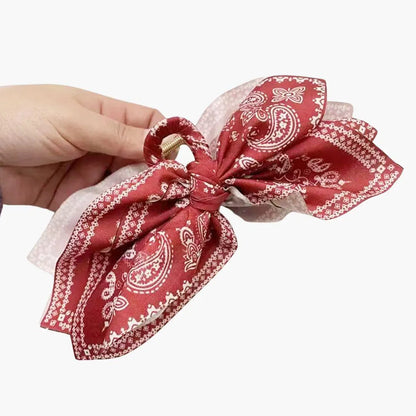 Boho Bow Bandana Hair Claw Clip
