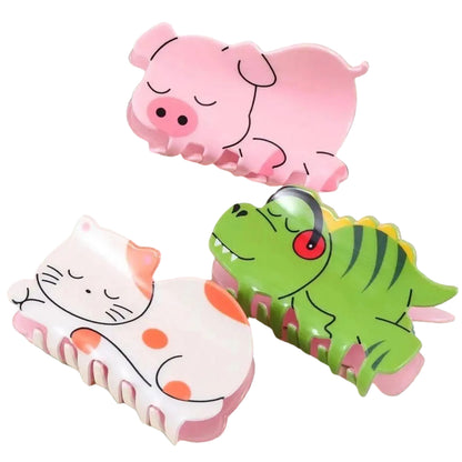 1 piece pig/dinosaur/cat hair claw clip