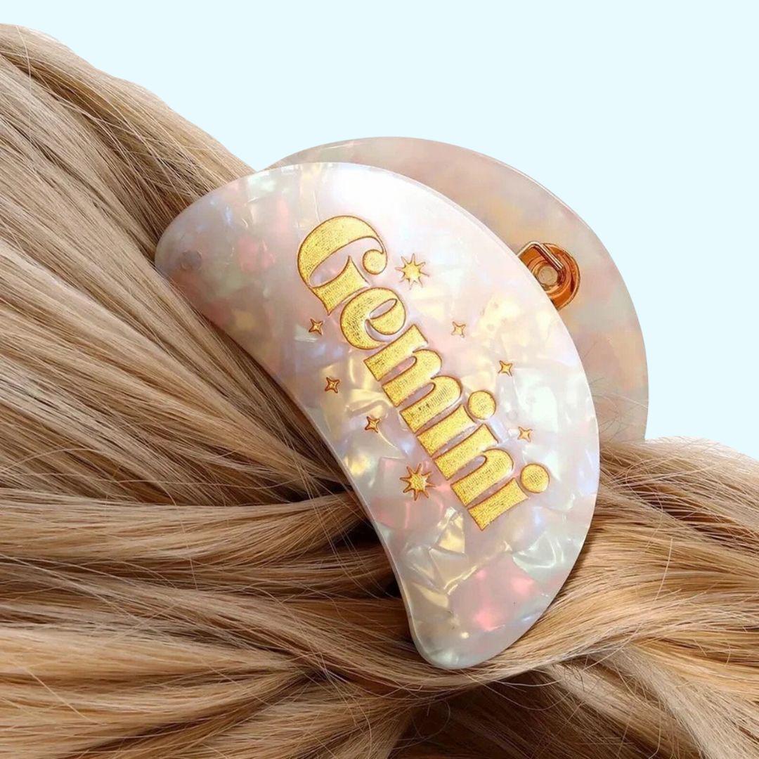 Zodiac sign hair claw clip