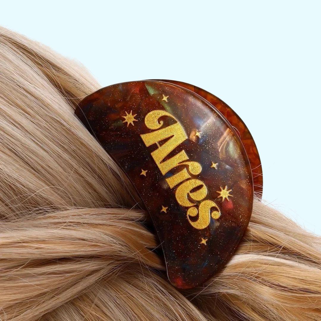 Zodiac sign hair claw clip