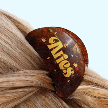 Zodiac sign hair claw clip