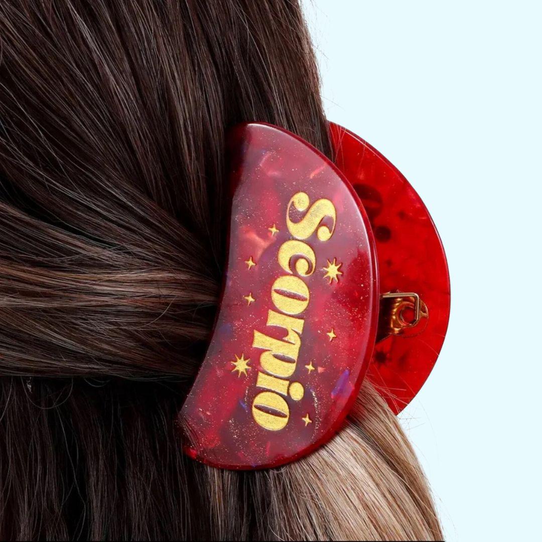 Zodiac sign hair claw clip