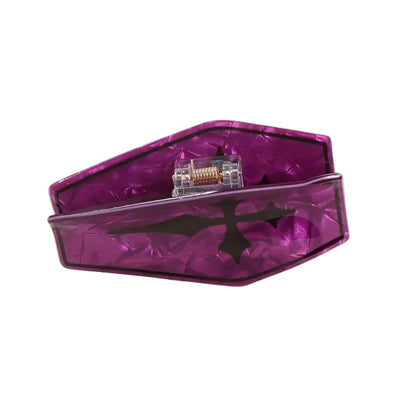 1 piece purple halloween coffin hair claw clip
