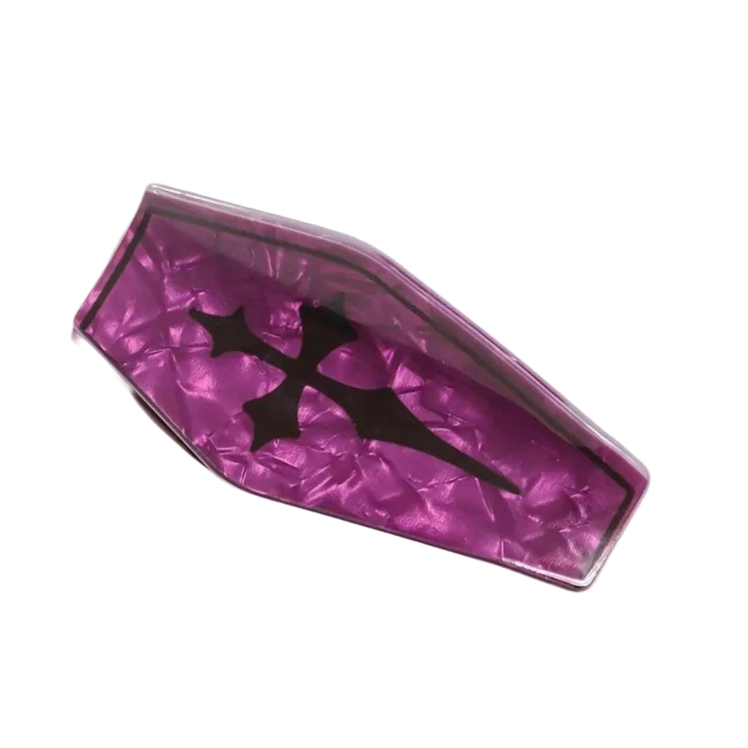 1 piece purple halloween coffin hair claw clip